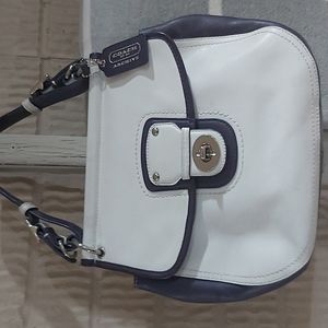 Coach Archive leather handbag white purple
